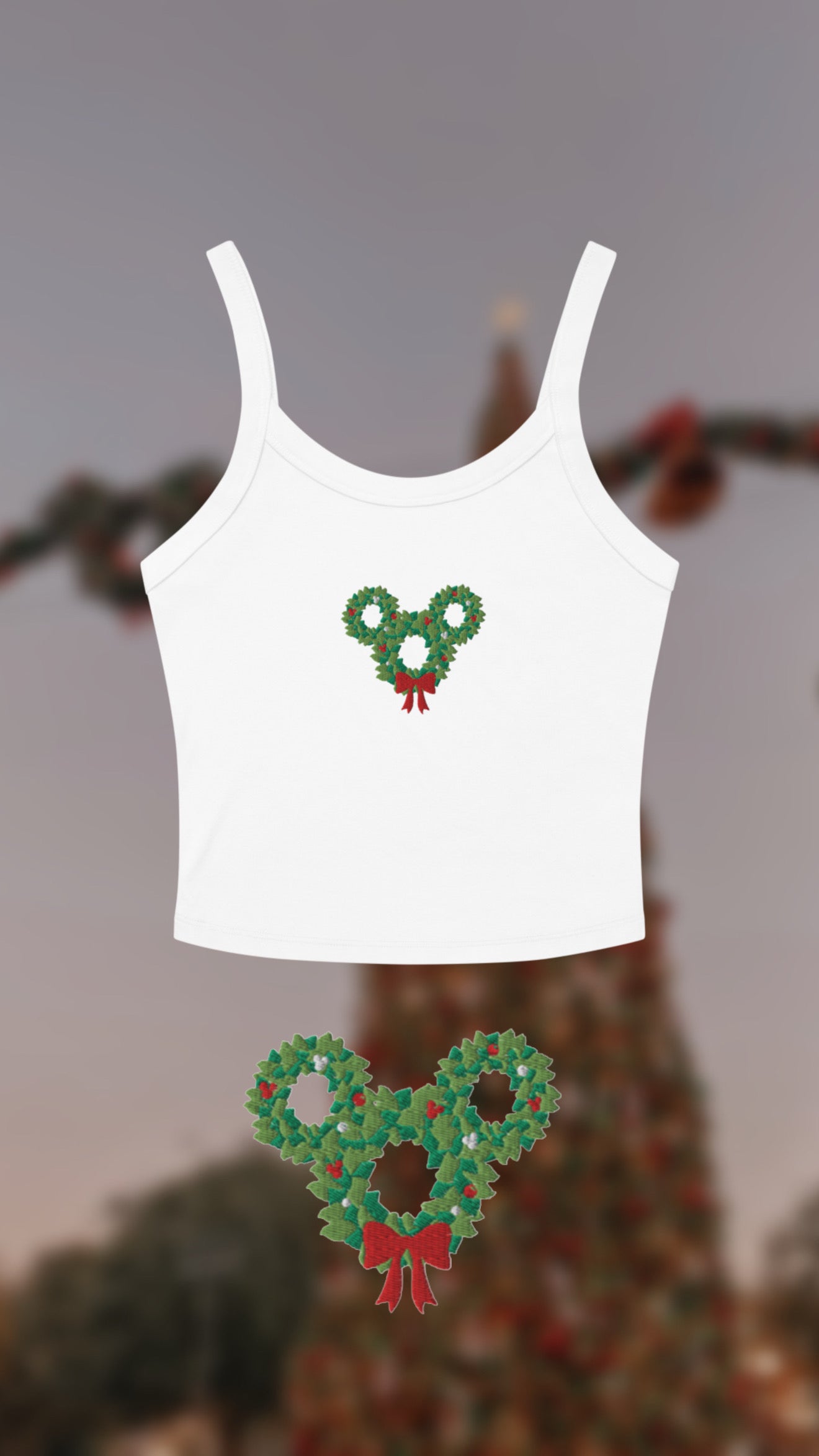 Mouse Wreath Embroidered Tank